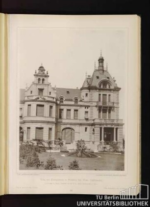 26. Villa am Küniglberg in Hietzing bei Wien (Ostfassade). Architekt: C. König, Professor an der K. K. techn. Hochschule in Wien. Villa at Hietzing near Vienna. Villa à Hietzing près de Vienne.