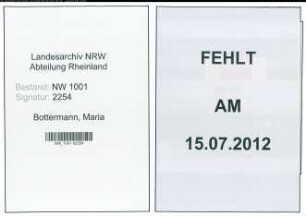 Entnazifizierung Maria Bottermann, geb. 04.09.1894 (Kauffrau)