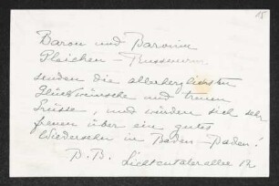 Brief von Alexander von Gleichen-Rußwurm und Sophie von Gleichen-Rußwurm an Gerhart Hauptmann