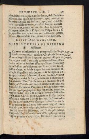 Caput Decimumnonum. Opinio Tertia De Origine Frisiorum.