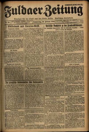 Ausgabe vom Donnerstag, den 18. Februar 1926.