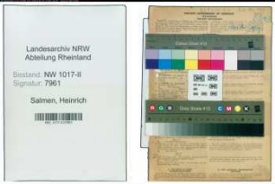 Entnazifizierung Heinrich Salmen , geb. 04.08.1899 (Lehrer)