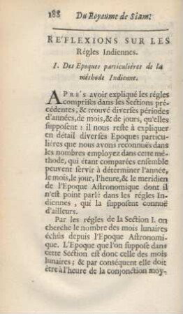 Réflexions sur les régles indiennes