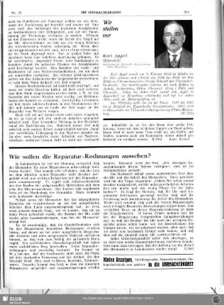 Wie sollen die Reparatur-Rechnungen aussehen?