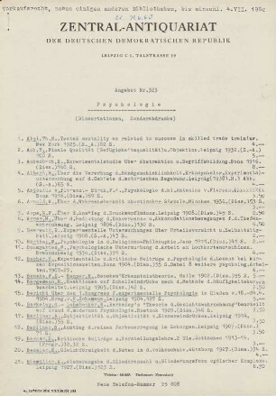 Nr. 323: Psychologie