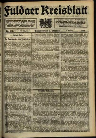 Vierte Ausgabe vom Samstag, den 03. Dezember 1910.