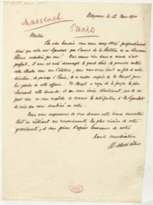 Brief an Jules Massenet : 12.03.1910