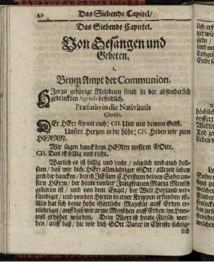 Das Siebende Capittel. Von Gesängen und Gebeten
