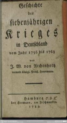 Geschichte des siebenjährigen Krieges in Deutschland