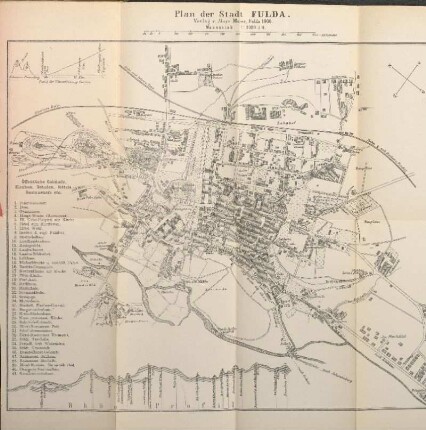 Plan der Stadt Fulda. [am rechten Rand leicht beschnitten]