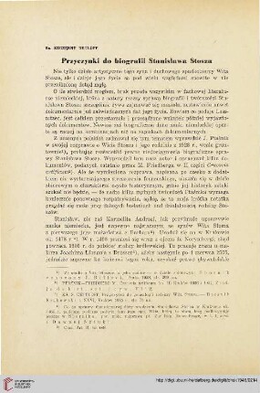 8: Przyczynki do biografii Stanisława Stosza