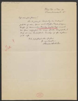 Brief an B. Schott's Söhne : 02.12.1920