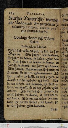 Kurtzer Vnterricht, wie man alle Modos vnd Art zu reden im Italienischen
