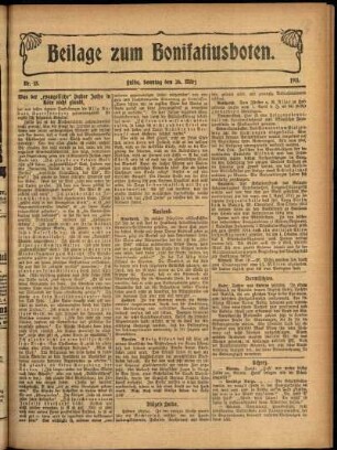 Zweite Ausgabe vom Sonntag, den 26. März 1911.