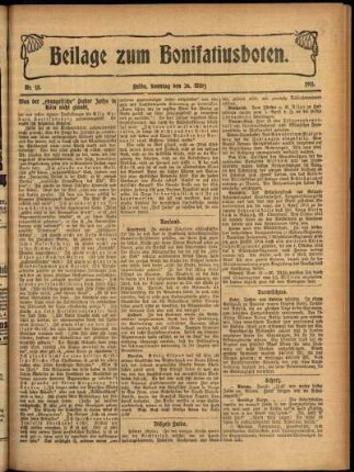 Zweite Ausgabe vom Sonntag, den 26. März 1911.