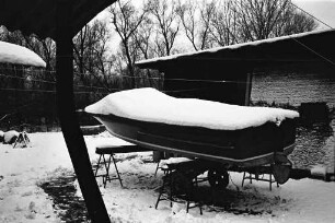 Überwinterung der Motorboote.