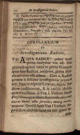 Corollarium. De Investigatione Radicis.