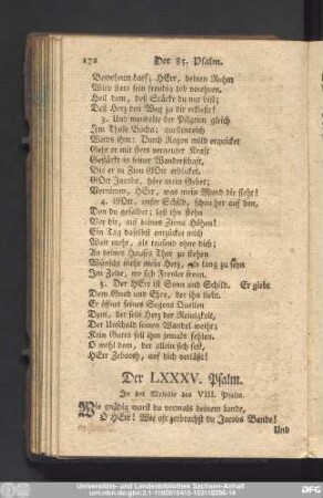 Der LXXXV. Psalm.