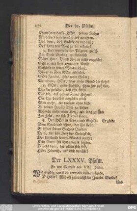 Der LXXXV. Psalm.