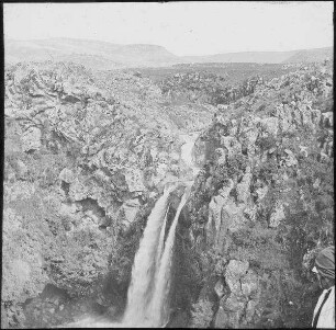 Wasserfall des nahr es-saar [nahr oder wadi es-saar] bei banias [banyas] (Oberer Teil)