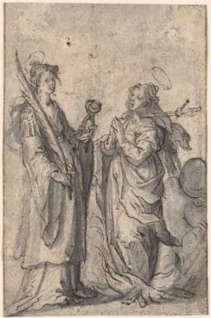 Zwei weibliche Heilige (heilige Agatha und heilige Lucia)