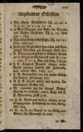 127-155, Ungebundene Schriften.