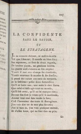 207-234, La confidente sans le savoir, ou le sratageme - Les qui-pro-quo
