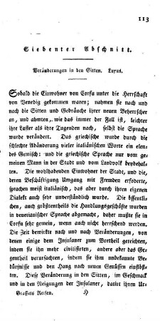 Siebenter Abschnitt: Veränderungen in den Sitten. Luxus.