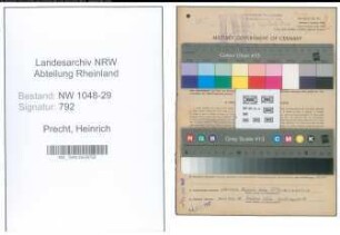 Entnazifizierung Heinrich Precht , geb. 21.09.1901 (Beamter)