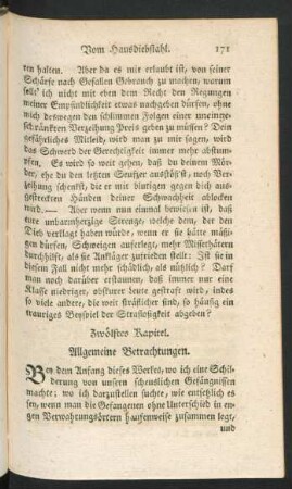 Zwölftes Kapitel. Allgemeine Betrachtungen