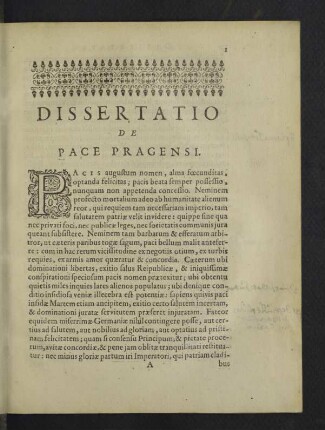 Dissertatio de Pace Pragensi.