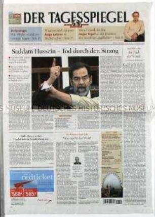 Berliner Tageszeitung "Der Tagesspiegel" zur Verurteilung von Saddam Hussein zum Tod durch den Strang