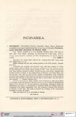 Incunabula (Nr. 1-89)