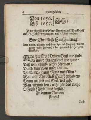 Von 1656. Biß 1657. Jahr