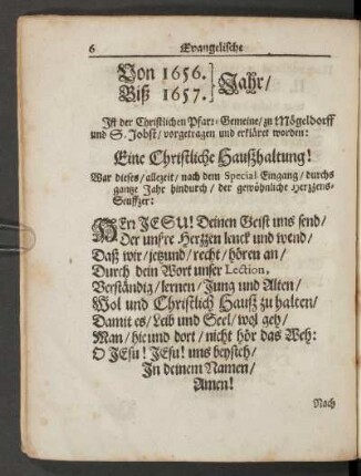 Von 1656. Biß 1657. Jahr