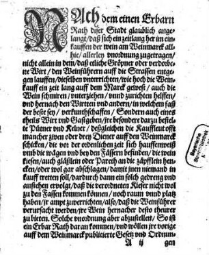 Verneuerte Ordnung am Weinmarkt (in Nürnberg)