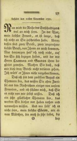 Lassahn den 23sten November 1751