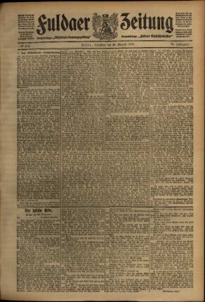Ausgabe vom Dienstag, den 25. August 1908.