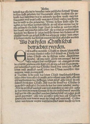 Wu dat lyden Christi schal betrachtet werden.