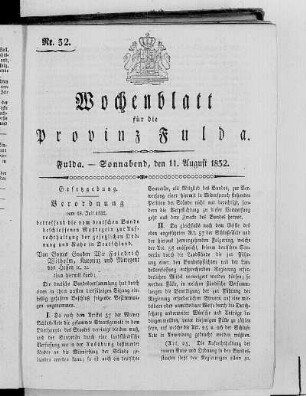 Nr. 32, Ausgabe vom 11. August 1832