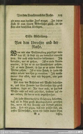 Eilfte Abtheilung. Von dem Unrechte und der Rache