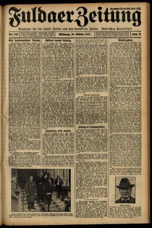 Ausgabe vom Mittwoch, den 28. Oktober 1931.