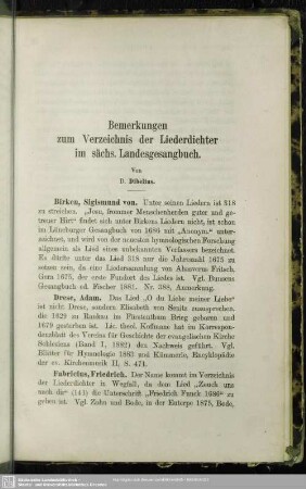 Bemerkungen zum Verzeichnis der Liederdichter im sächs. Landesgesangbuch