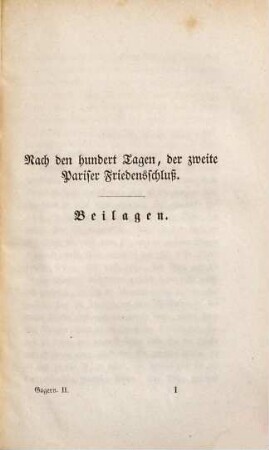 Mein Antheil an der Politik, 5,2. Der zweite Pariser Frieden ; Theil 2. Die Beilagen