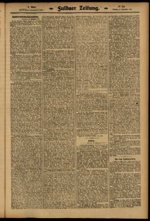 Zweite Ausgabe vom Dienstag, den 16. September 1913.