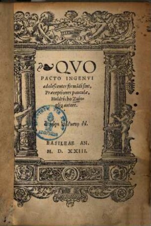Quo pacto ingenui adolescentes formandi sint praeceptiones pauculae