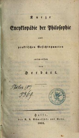 Kurze Encyklopädie der Philosophie