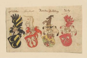 Vier Familienwappen