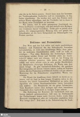 Reklame- und Preisschilder