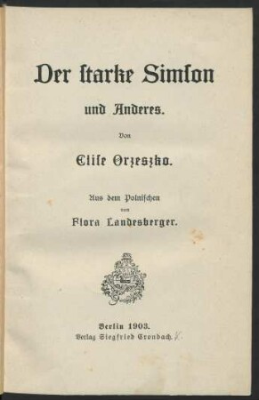 Der starke Simson und Anderes